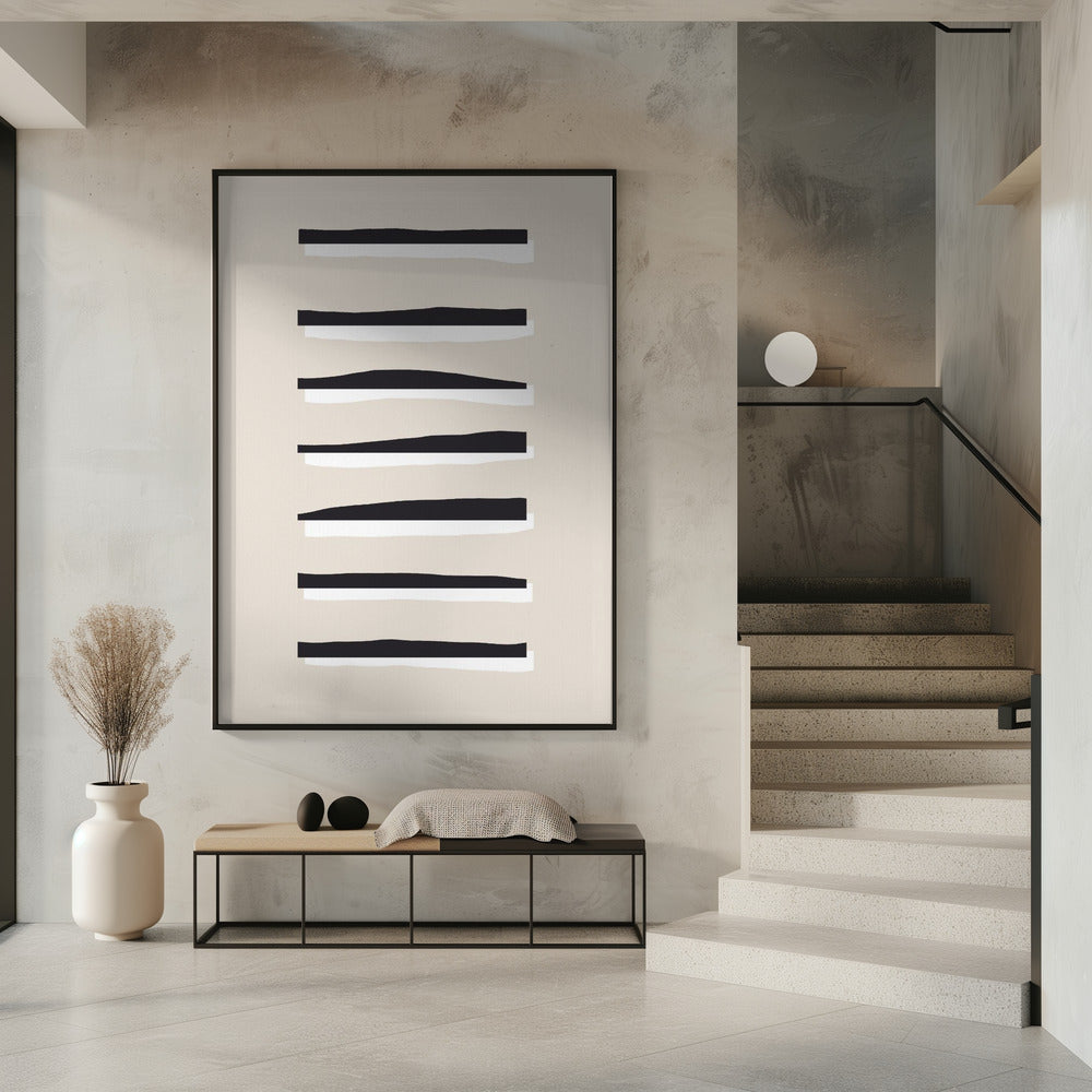 Black And White Horizontal Lines | Poster