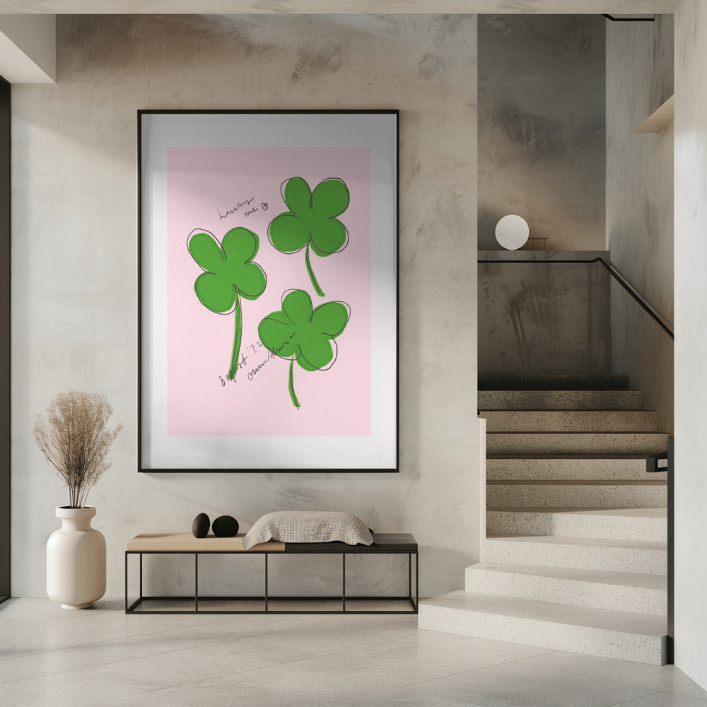 Drie geluksklavers | Poster