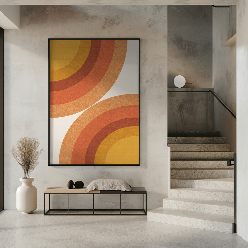 Retro Sunburst Waves | Poster