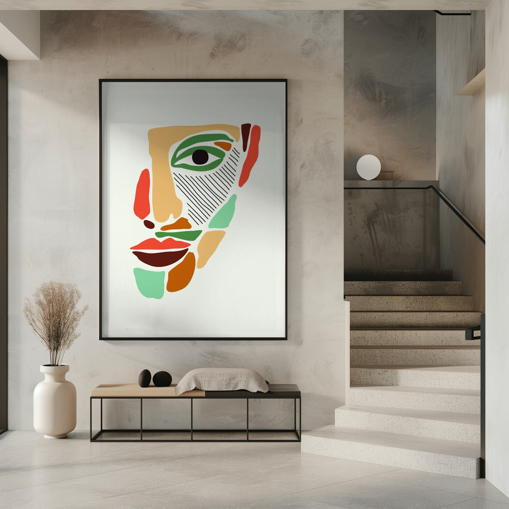 Kleurrijke abstracte gezichten #2 | Poster