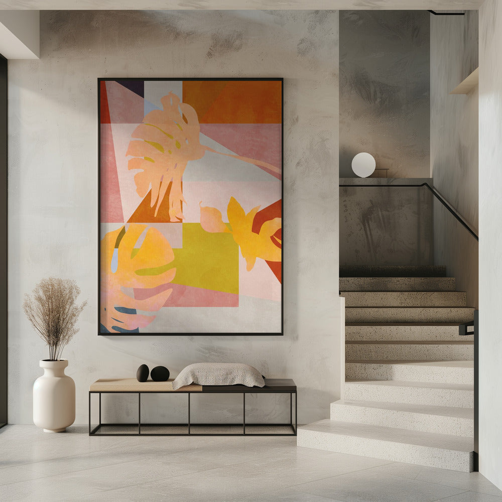 Organic Bauhaus Geometry Leaves | Poster