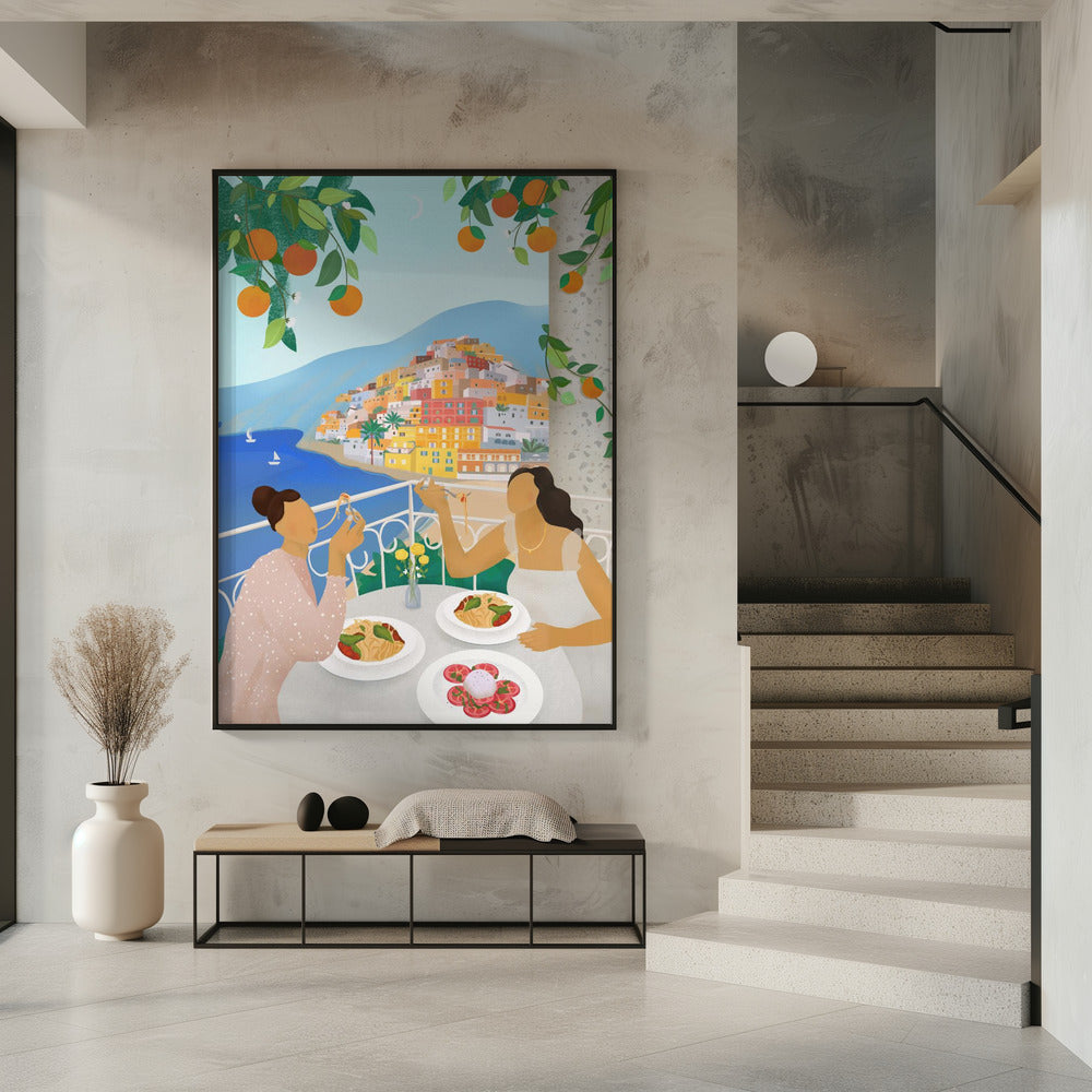 Meisjes in Positano | Poster