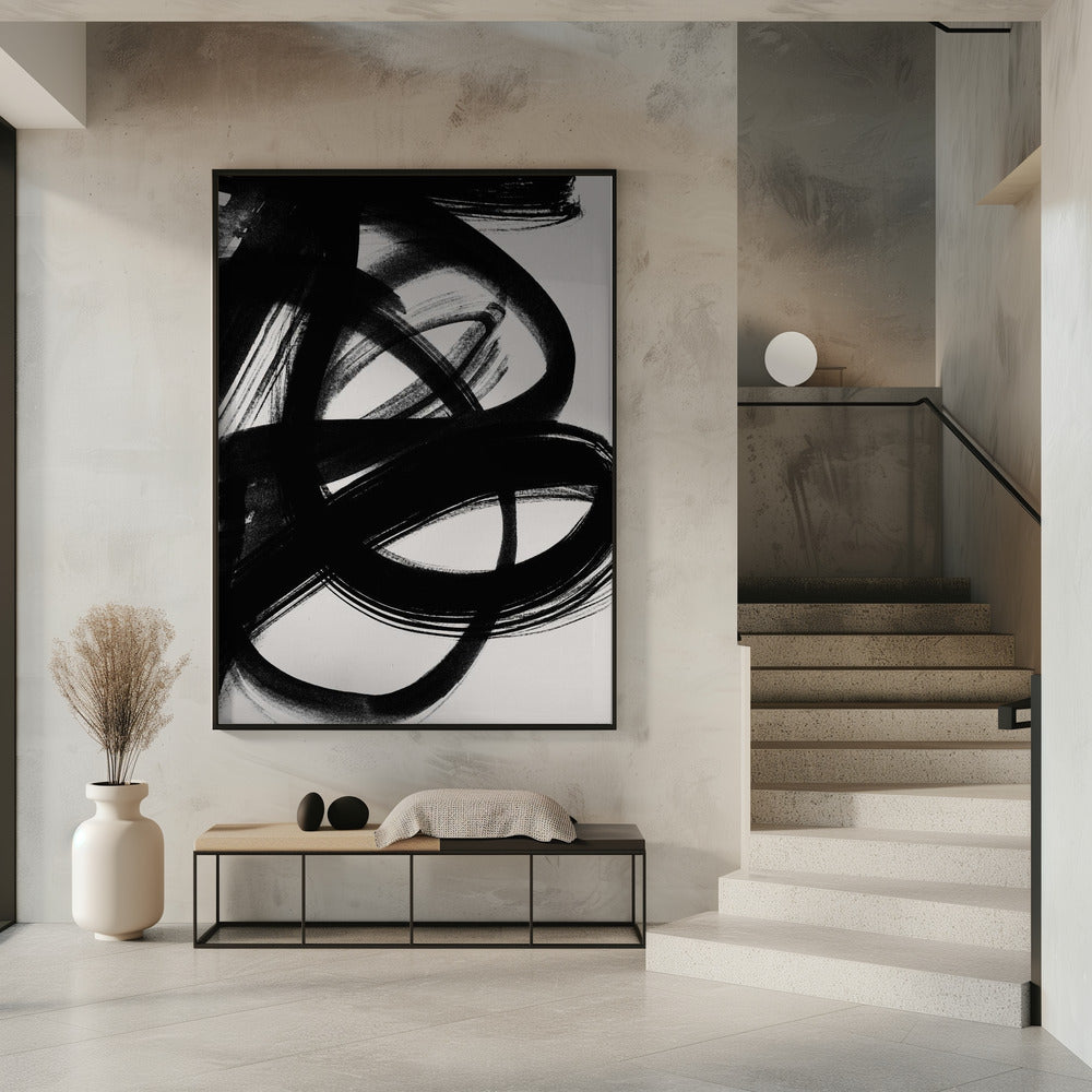 Abstracte penseelstreken 5 A1 | Poster