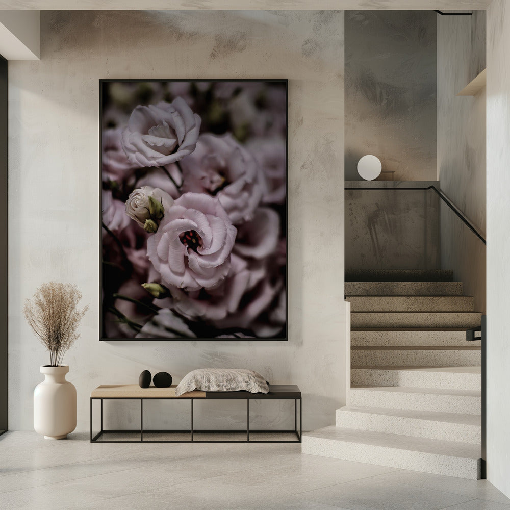 Delicate schoonheid van roze Lisianthus-bloem | Poster