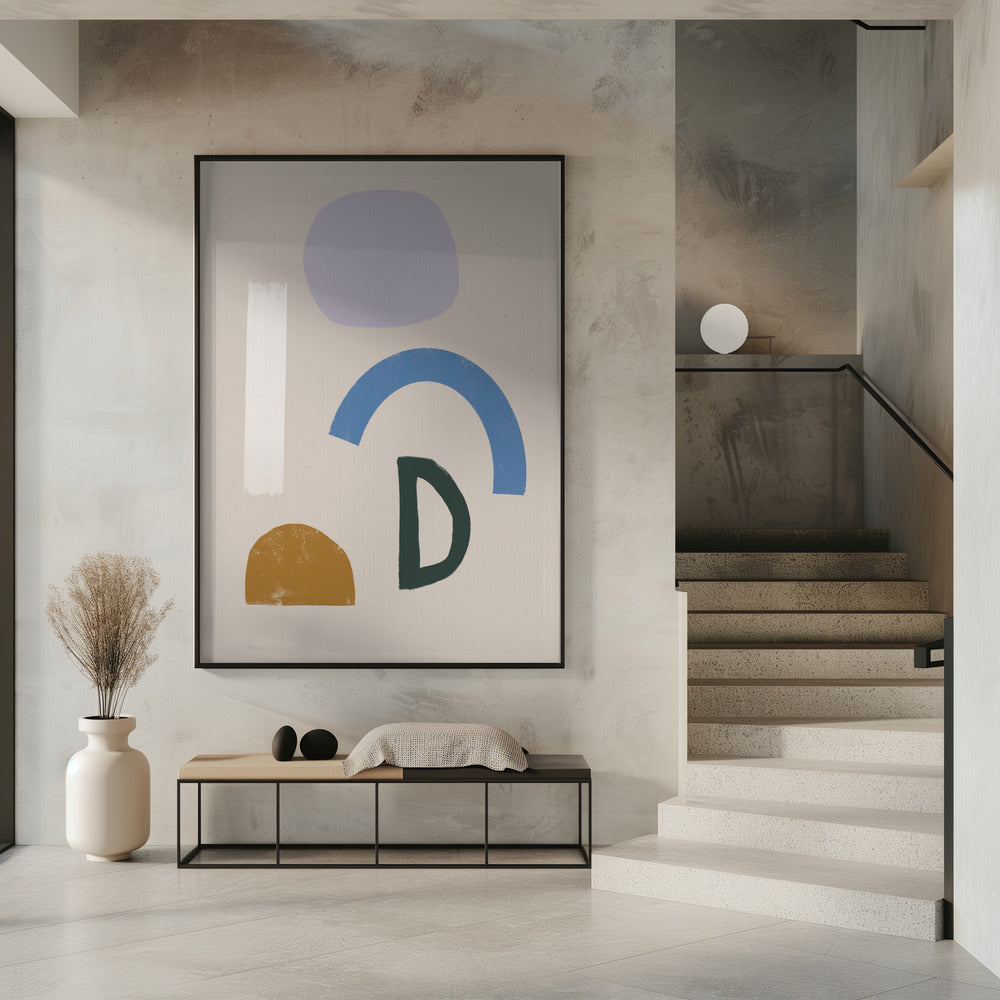 Minimalistische vormen in gedempte kleuren | Poster