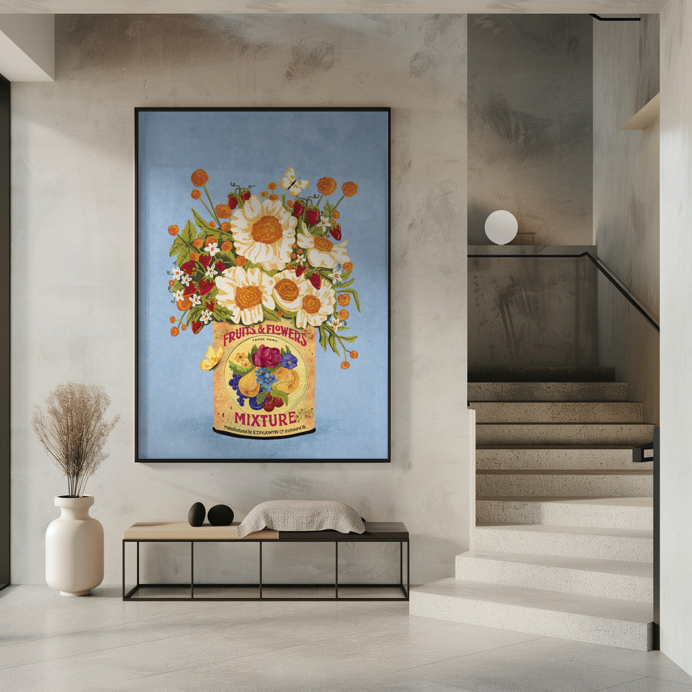 Flowers In a Vintage Tea Can | Poster