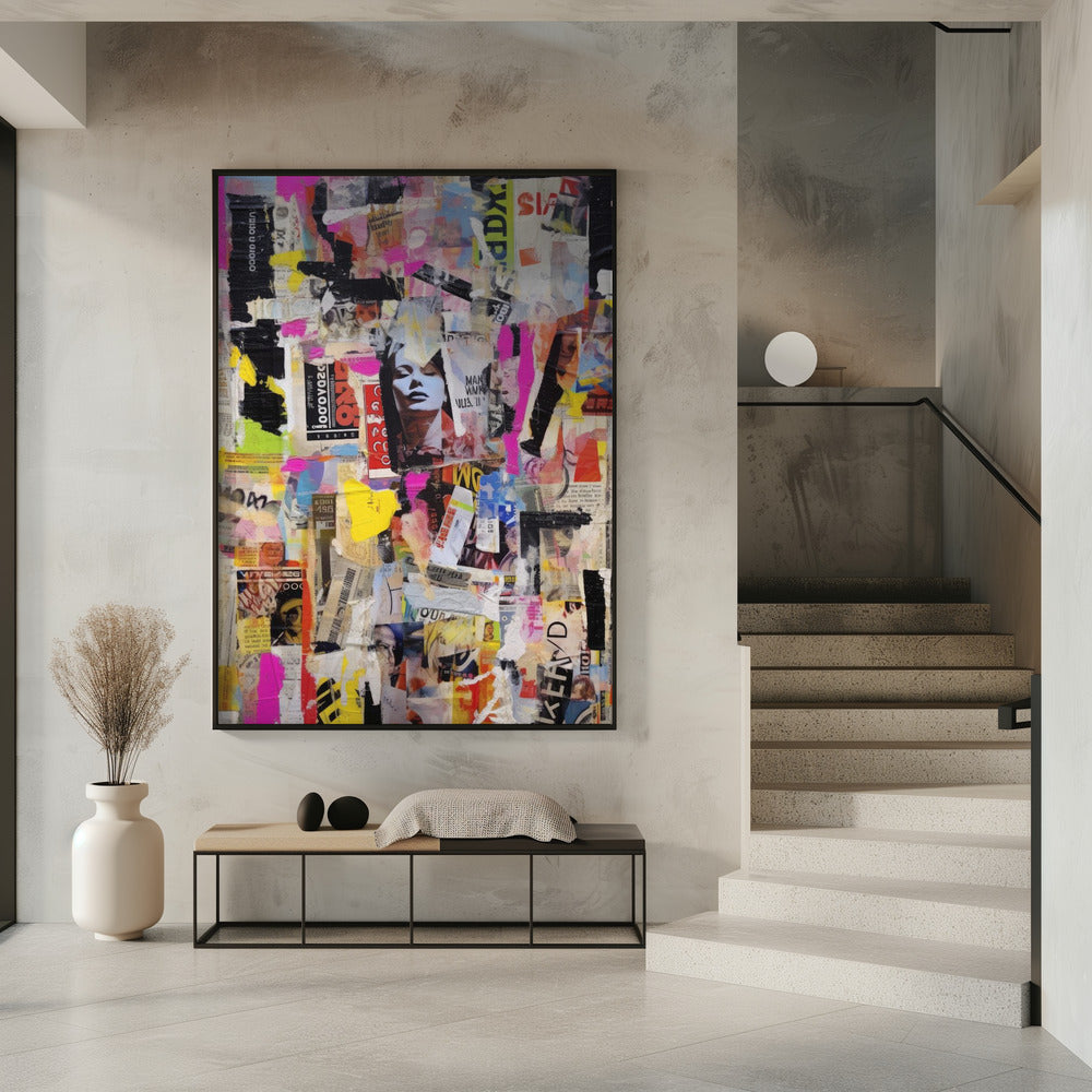 Levendige collage-echo's | Poster