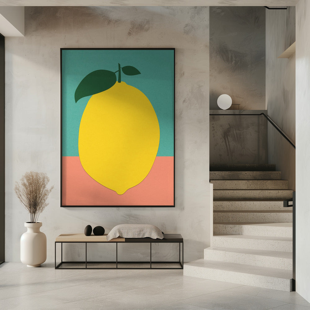 Citroen met twee bladeren | Poster