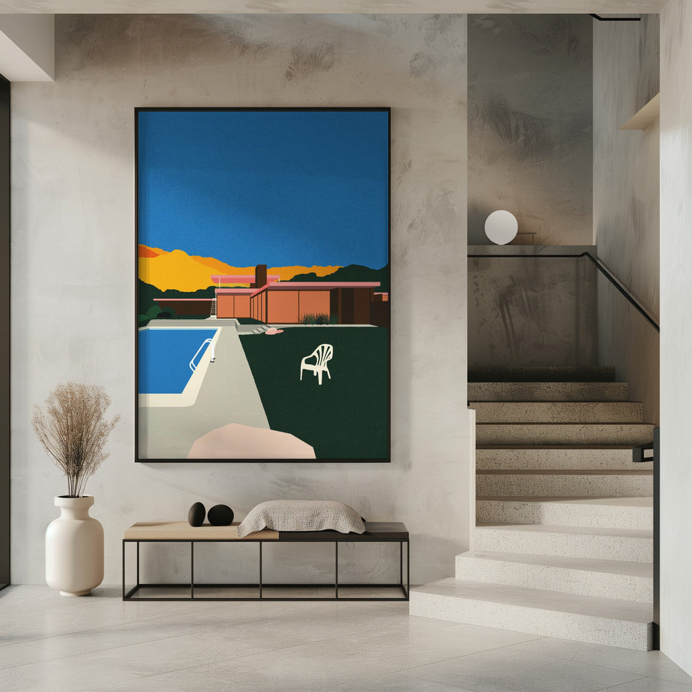 Kaufmann Desert House aan het zwembad | Poster