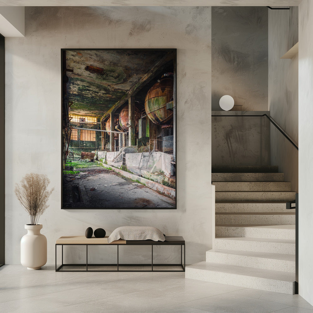 Roestige industriële ballen | Poster