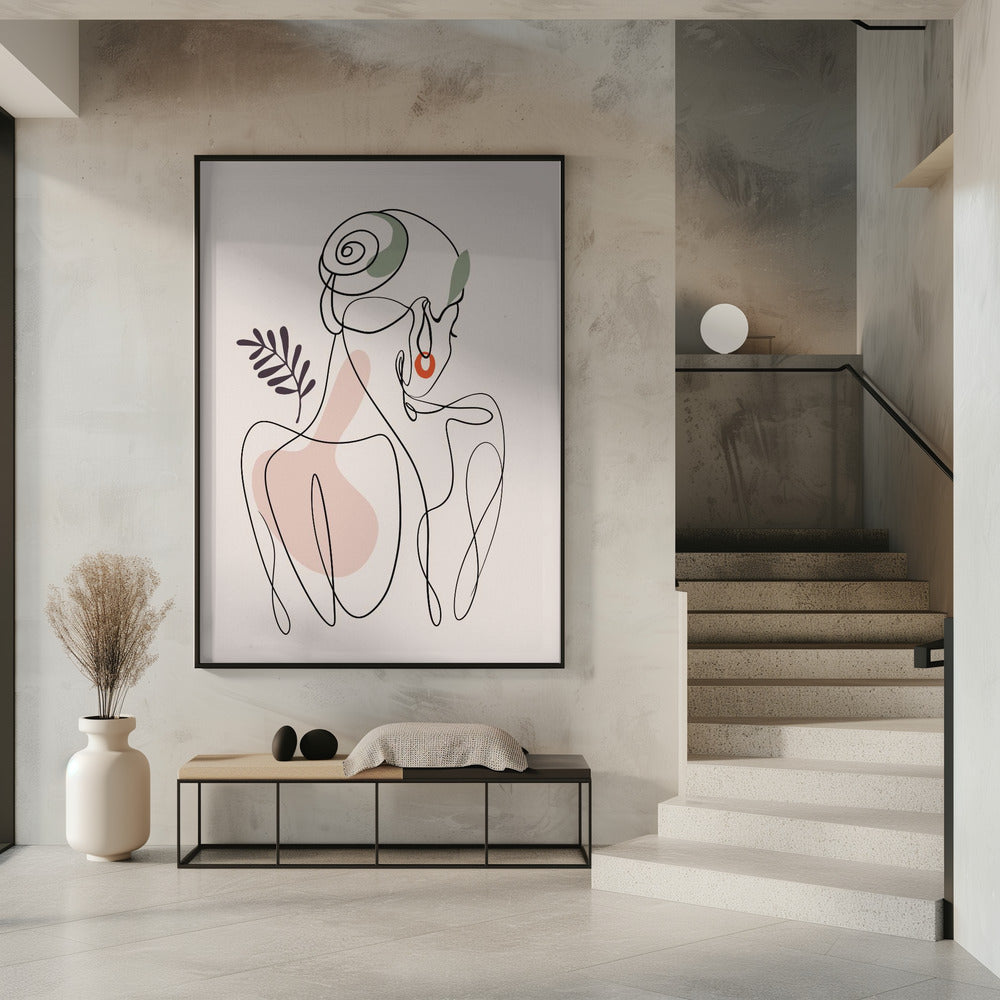 Serene Line Embrace | Poster