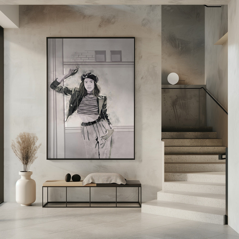 Rokende vrouw 4x5 print door Bohonewart | Poster