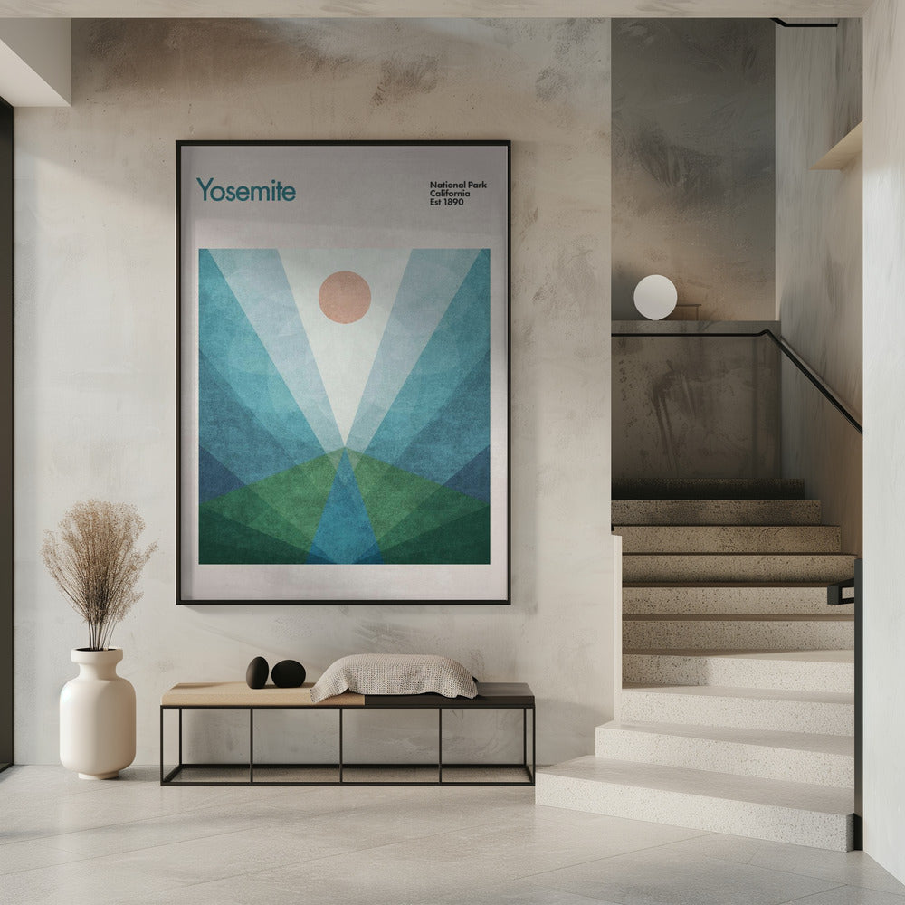 Geometrische zonsopgang | Poster