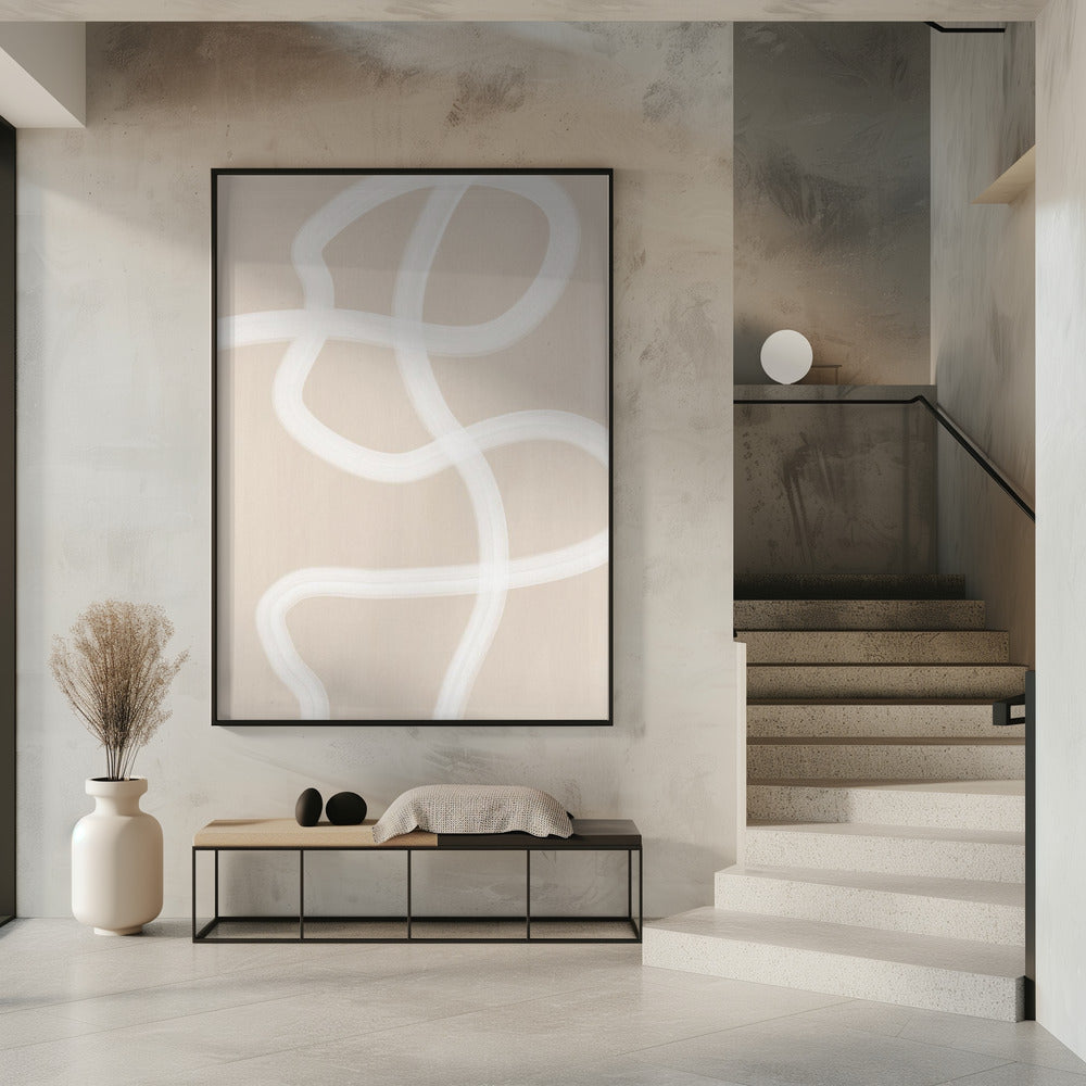 Witte penseelstreek poster | Poster