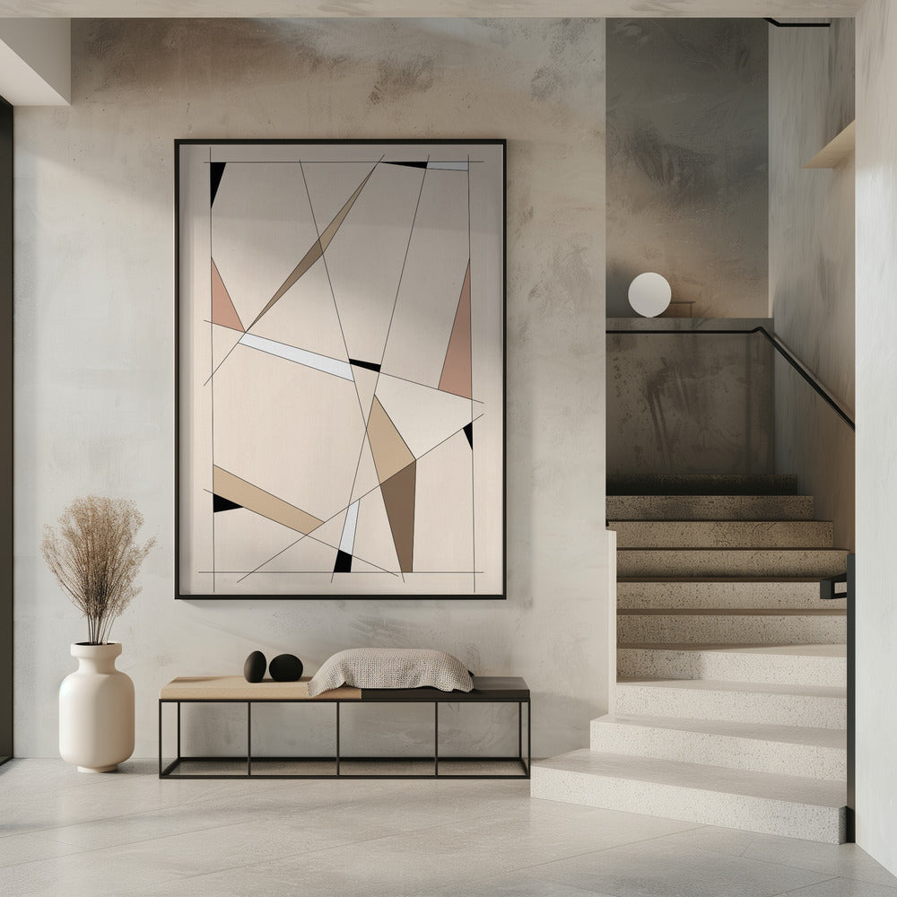 Geometrische beige kunst | Poster