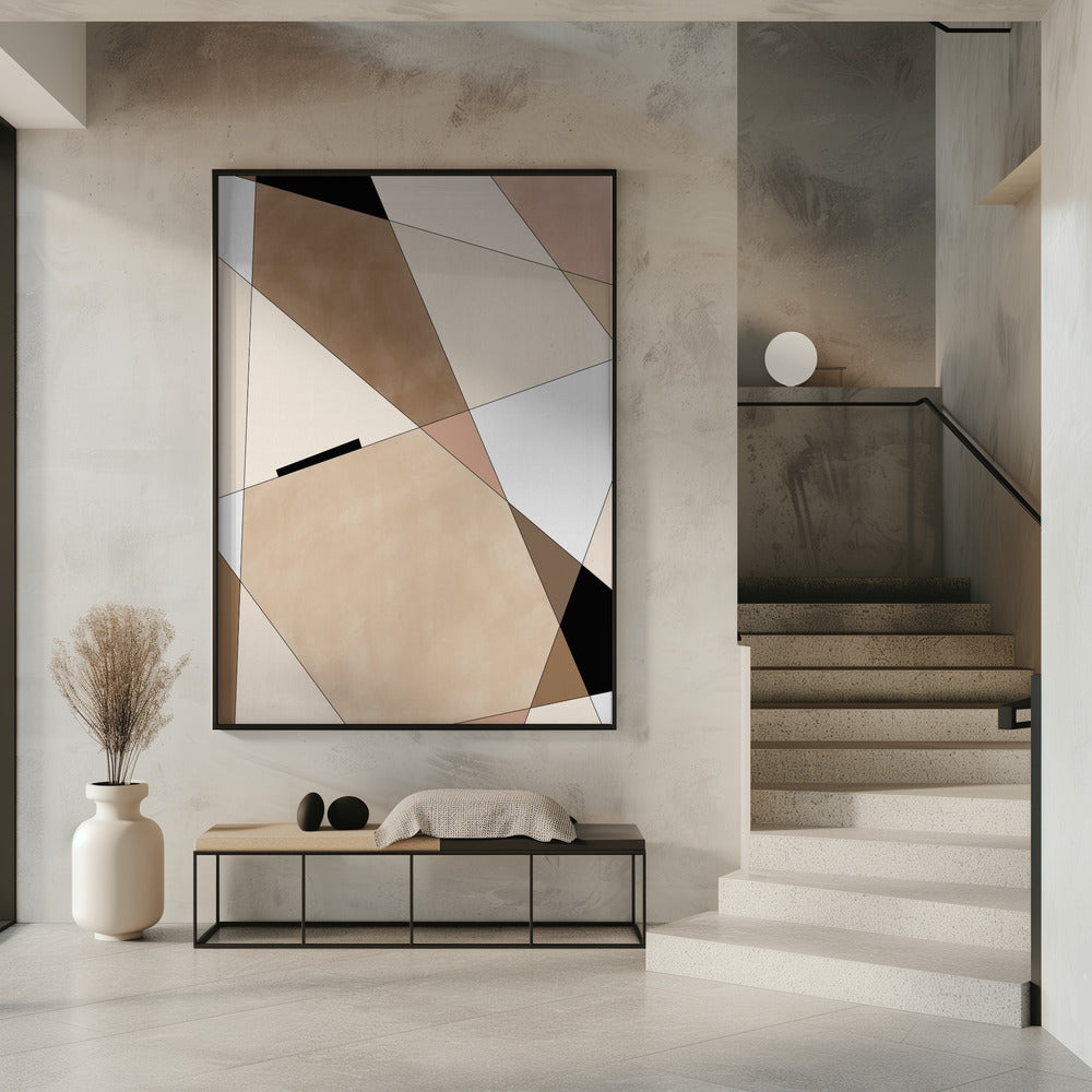 Geometrische beige kunst | Poster