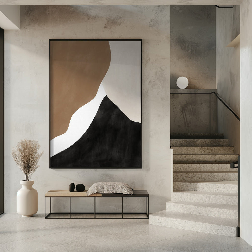 Abstracte beige en bruine kunst | Poster