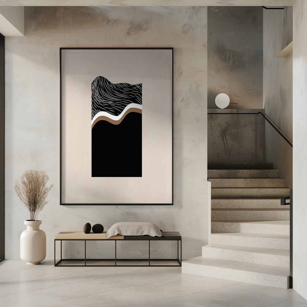 Monochrome golven | Poster