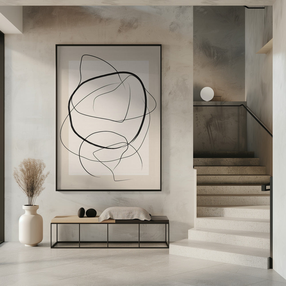 Zachte abstracte lijnen kunst | Poster