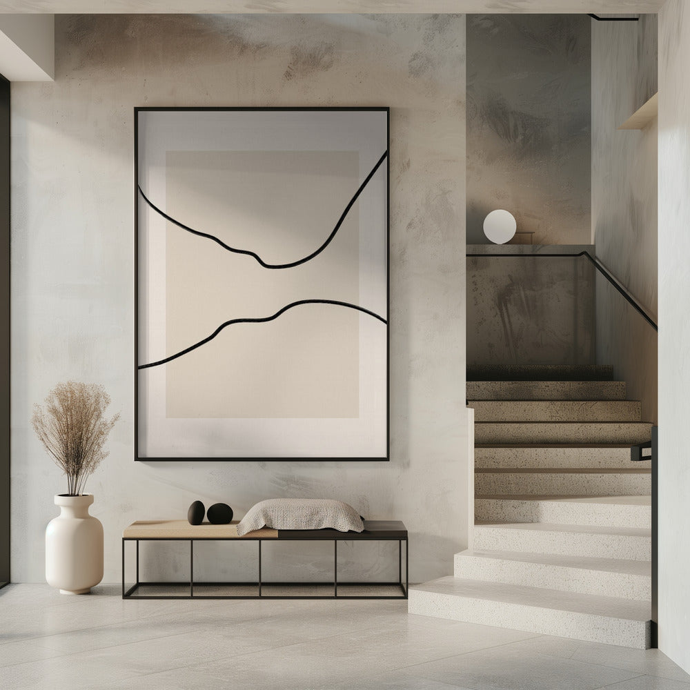 Zachte abstracte lijnen kunst | Poster