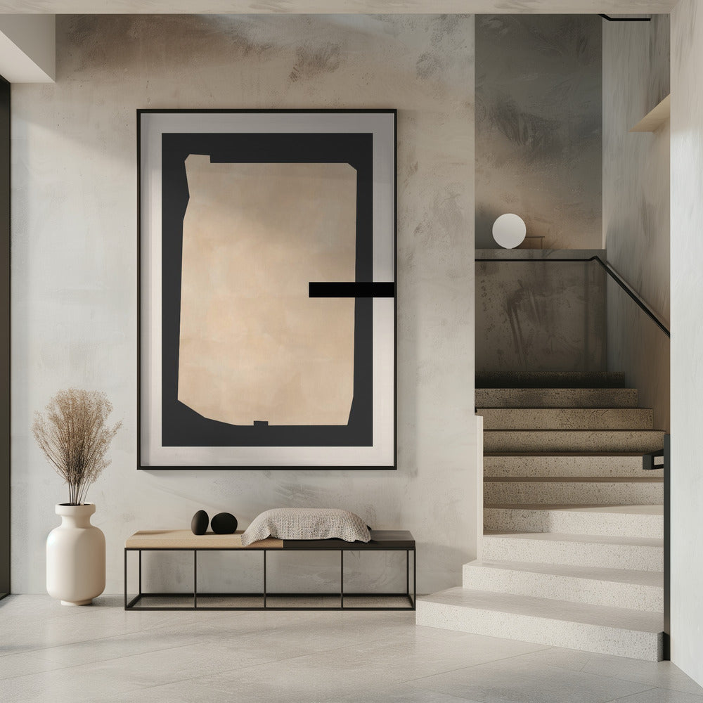 Abstract beige schilderij | Poster