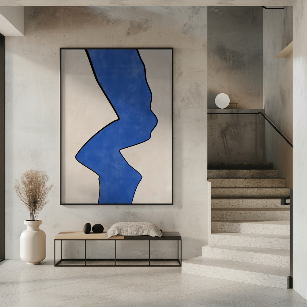 Gedurfde blauwe contour | Poster