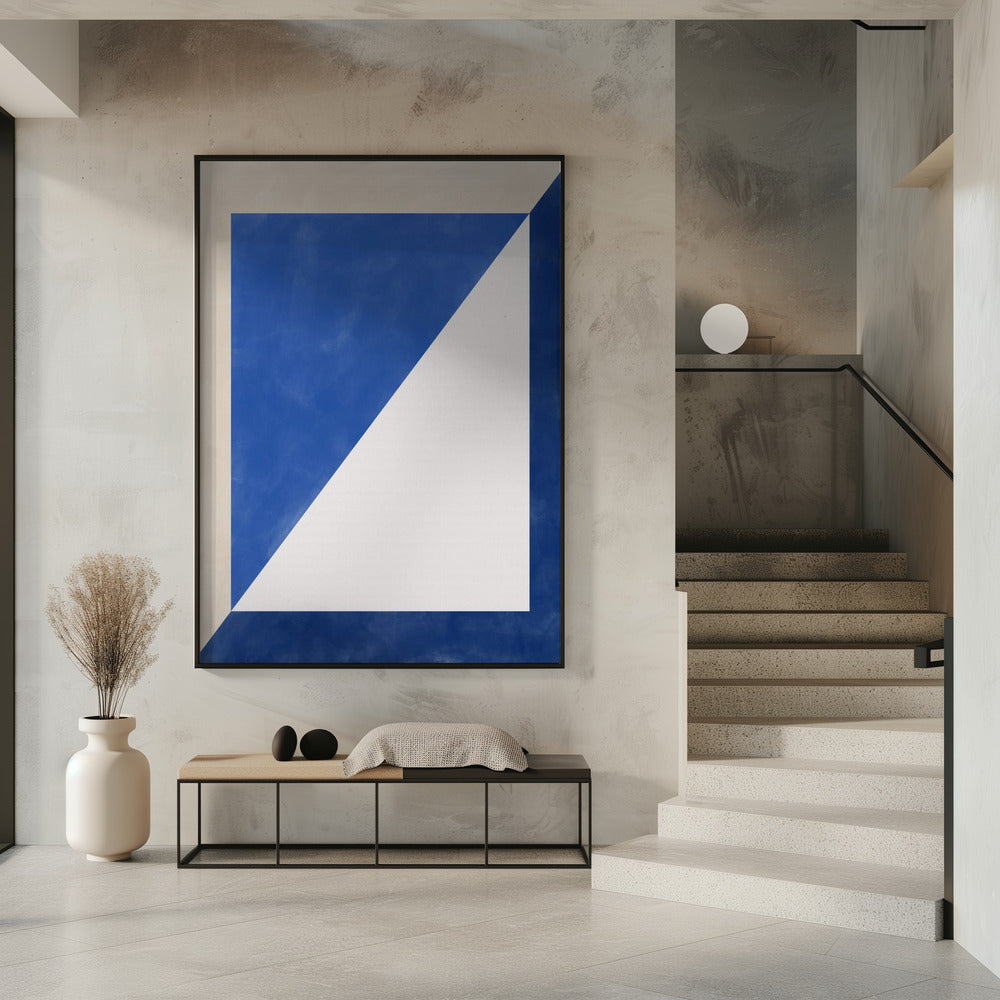 Blauw Geometrisch Spel | Poster