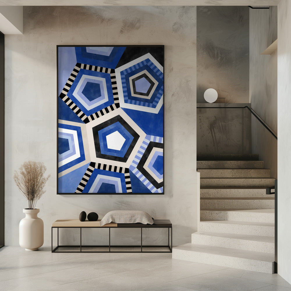 Geometrisch patroon met zeshoekige vorm | Poster