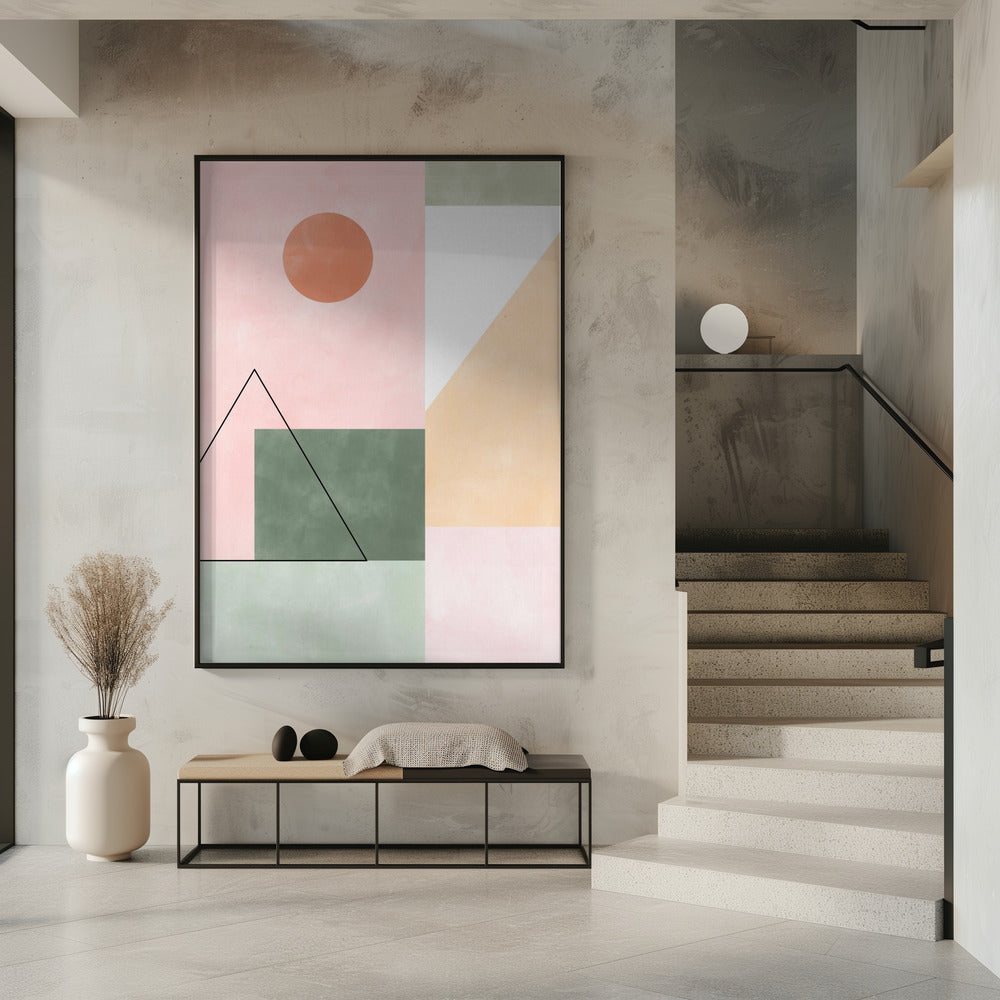 Pasteltinten met minimalistische vormen | Poster