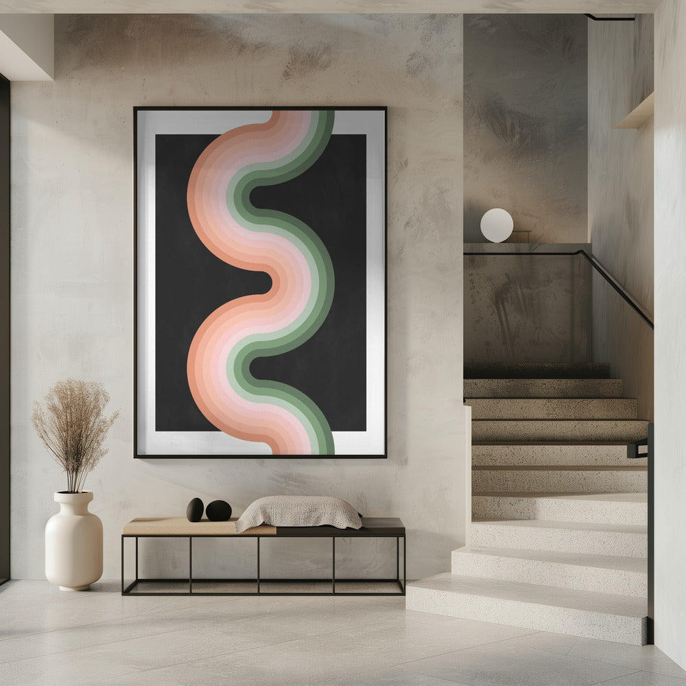 Golvend patroon met gelaagde pasteltinten | Poster