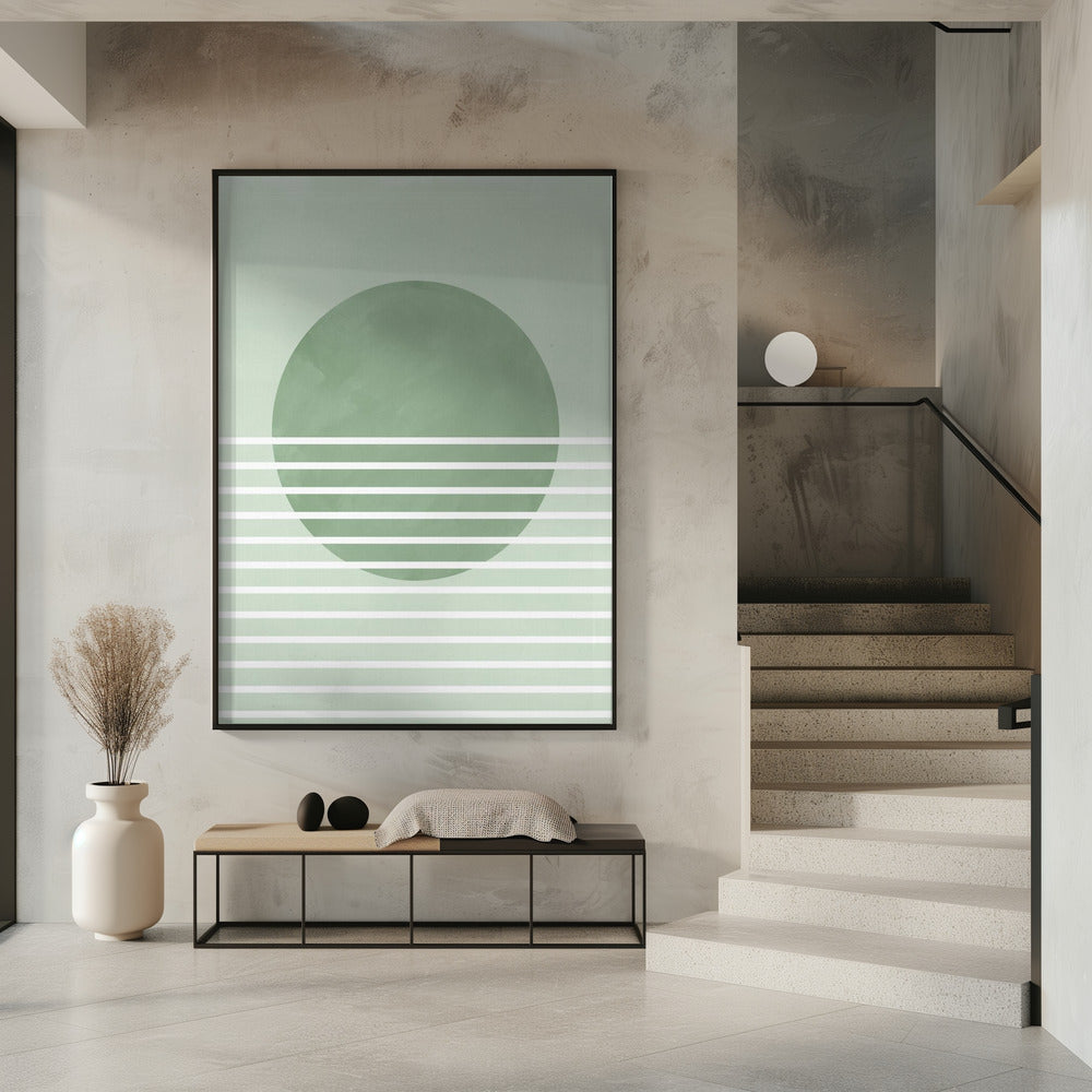 Groene Horizonlijnen | Poster