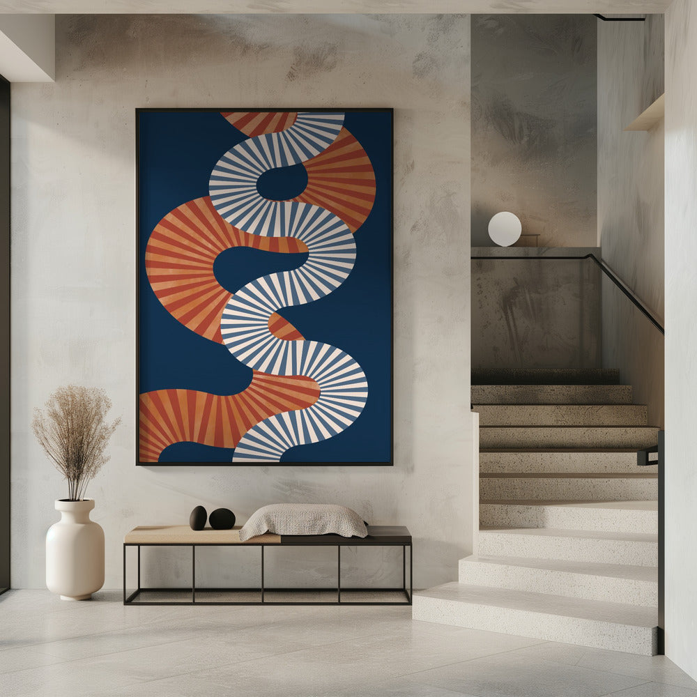 Wikkelpatroon in retrokleuren | Poster