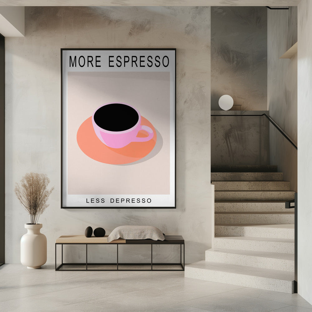 Meer espresso, minder depressie | Poster