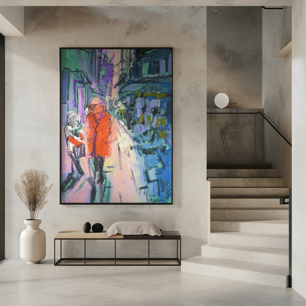 Levendige Straatwandeling | Poster
