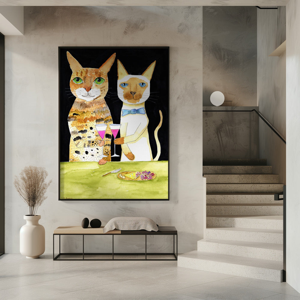Katten drinken hun beste vrienden | Poster