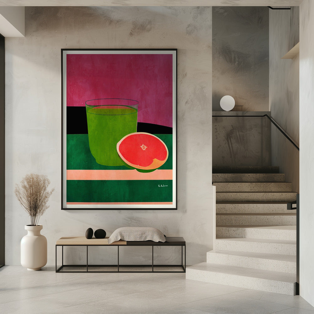 Roze, kleine grapefruit | Poster