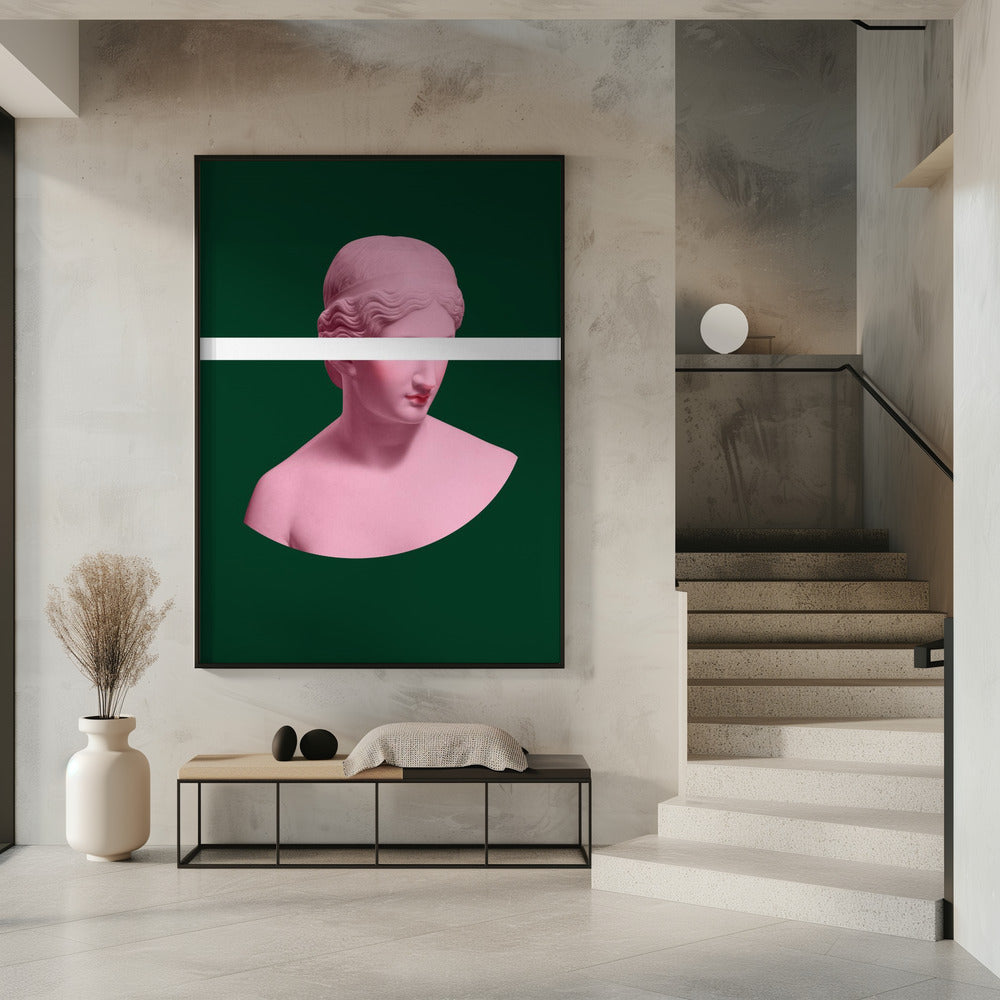 Roze en groene Artemis | Poster