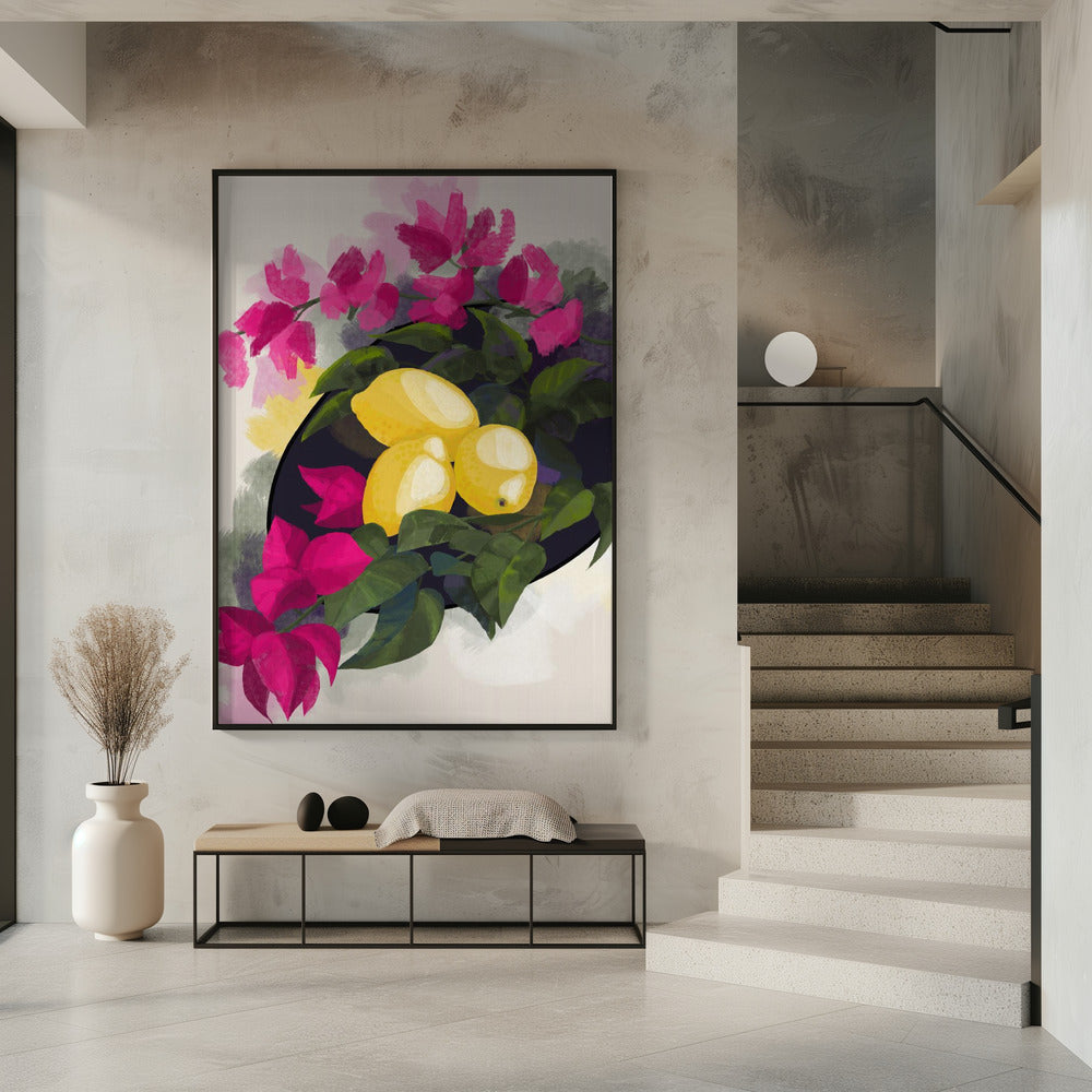 Bougainvillea en citroenen | Poster