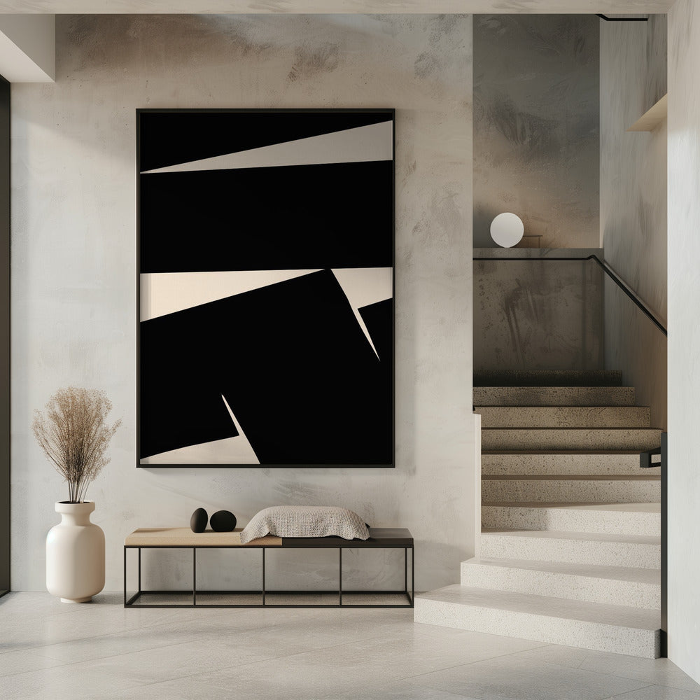 Zwarte vlakte abstract | Poster