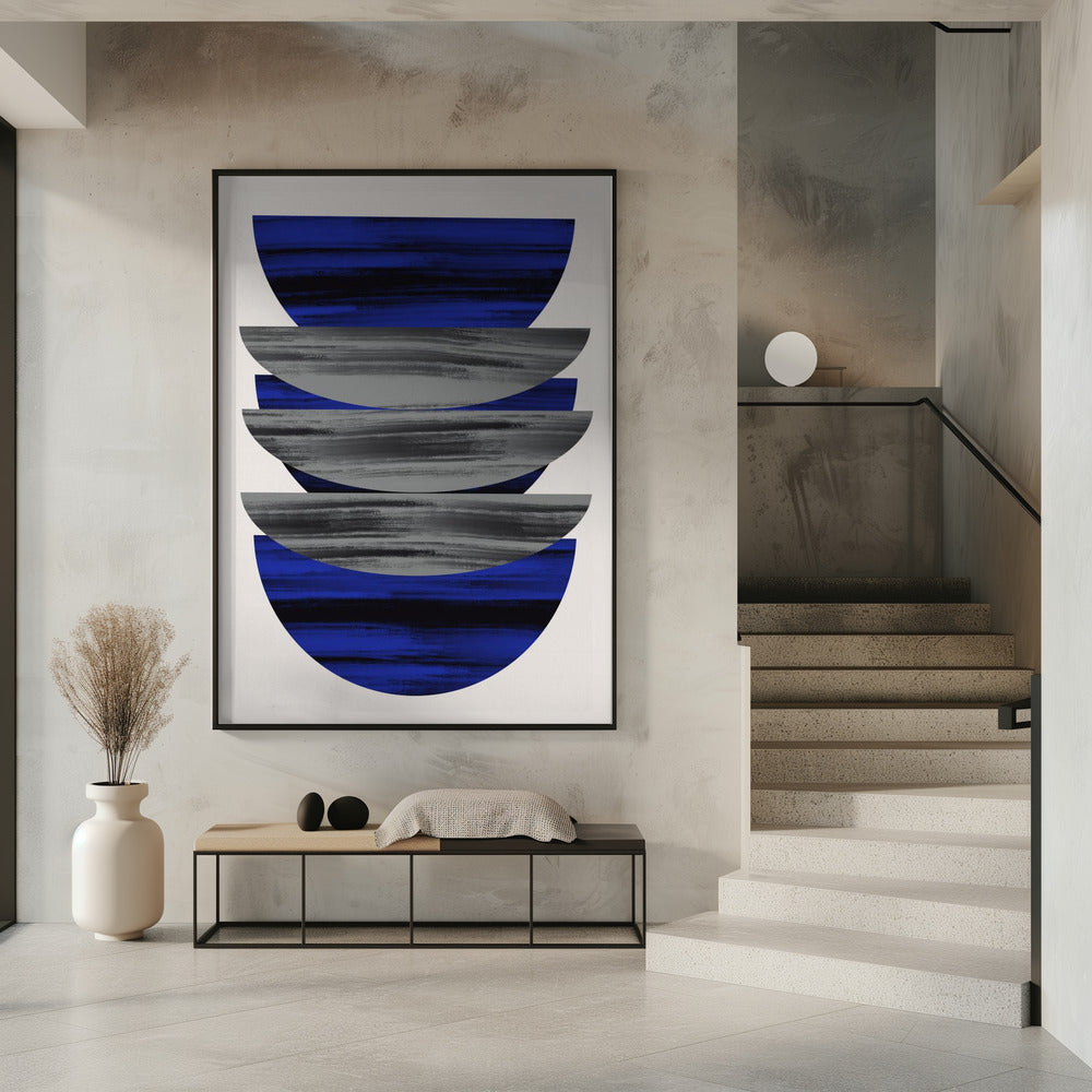 Scandinavisch in blauw en zwart | Poster