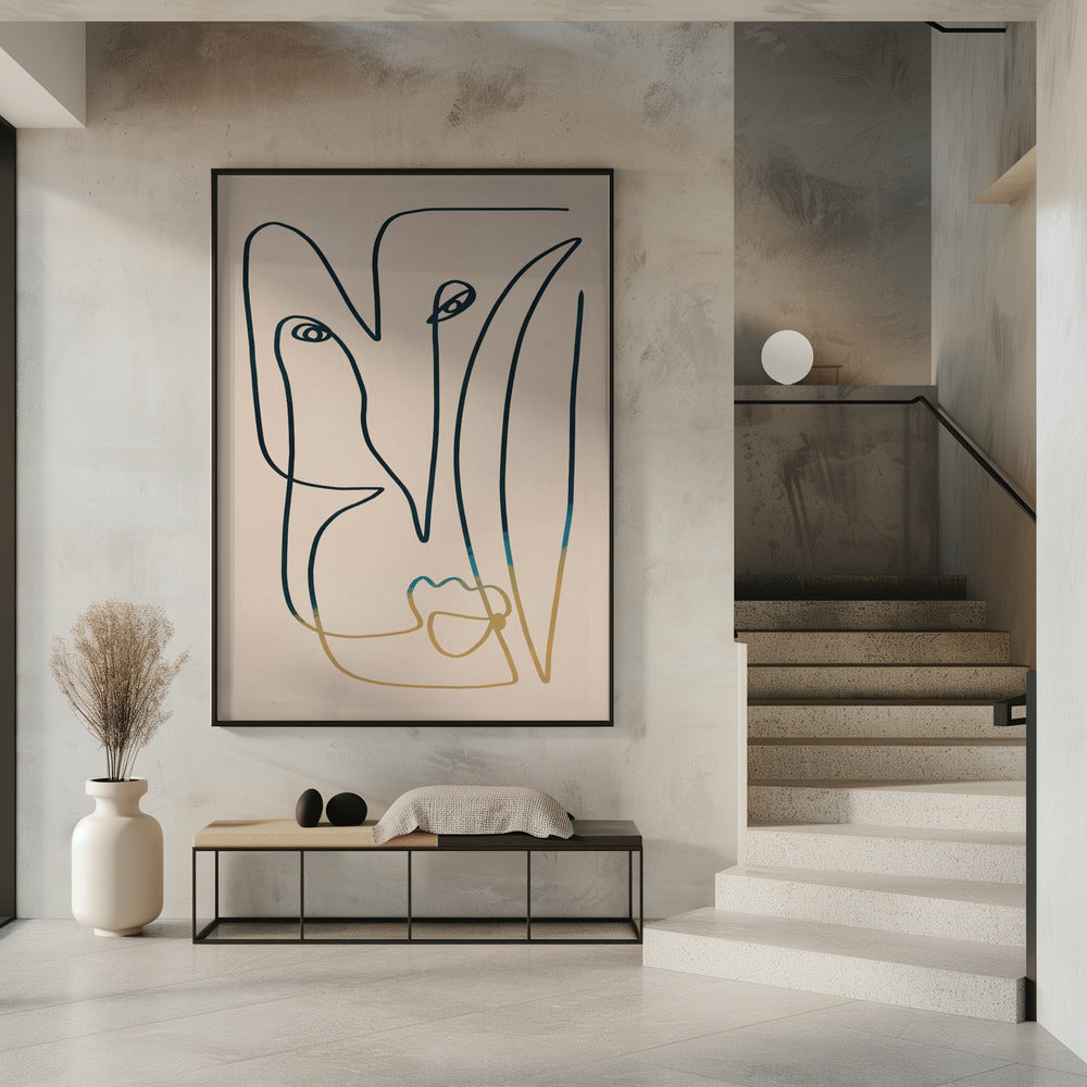 Lijnkunst Gezicht | Poster
