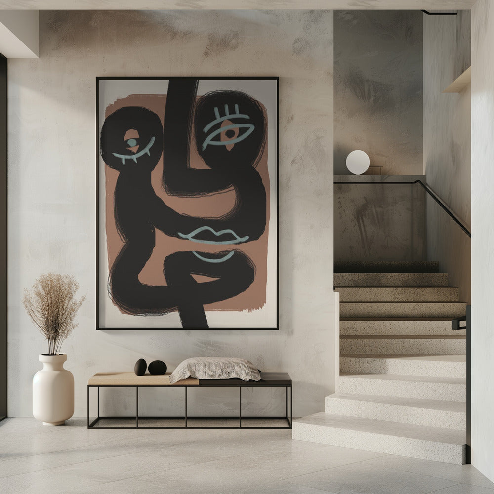 Abstract Zwart Portretpaar | Poster
