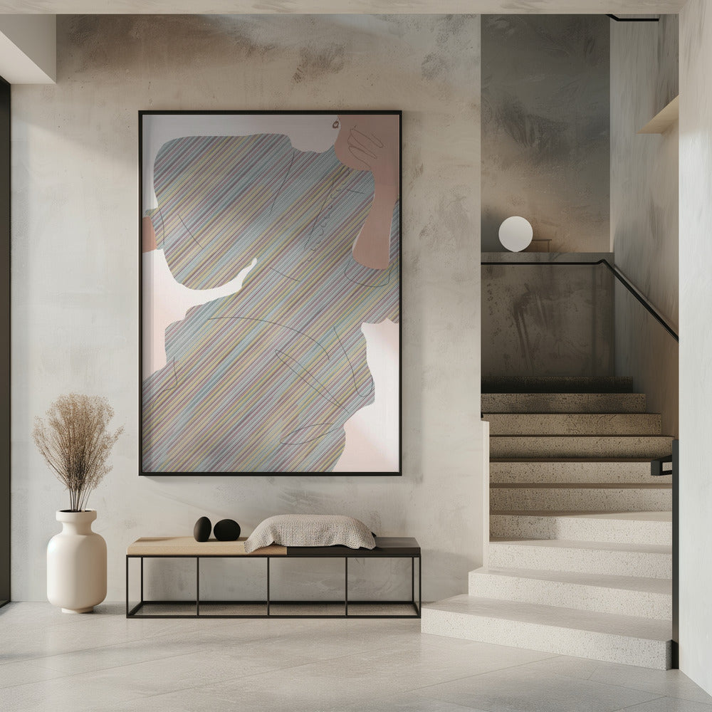 Gestreepte elegantie | Poster