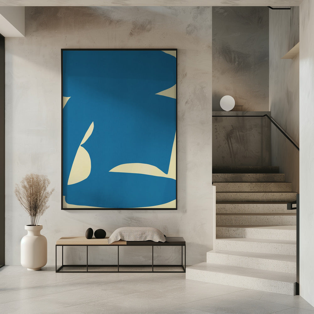 Abstracte blauwe vorm | Poster