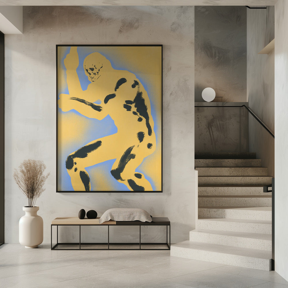 Skeletfiguur in dynamische houding | Poster