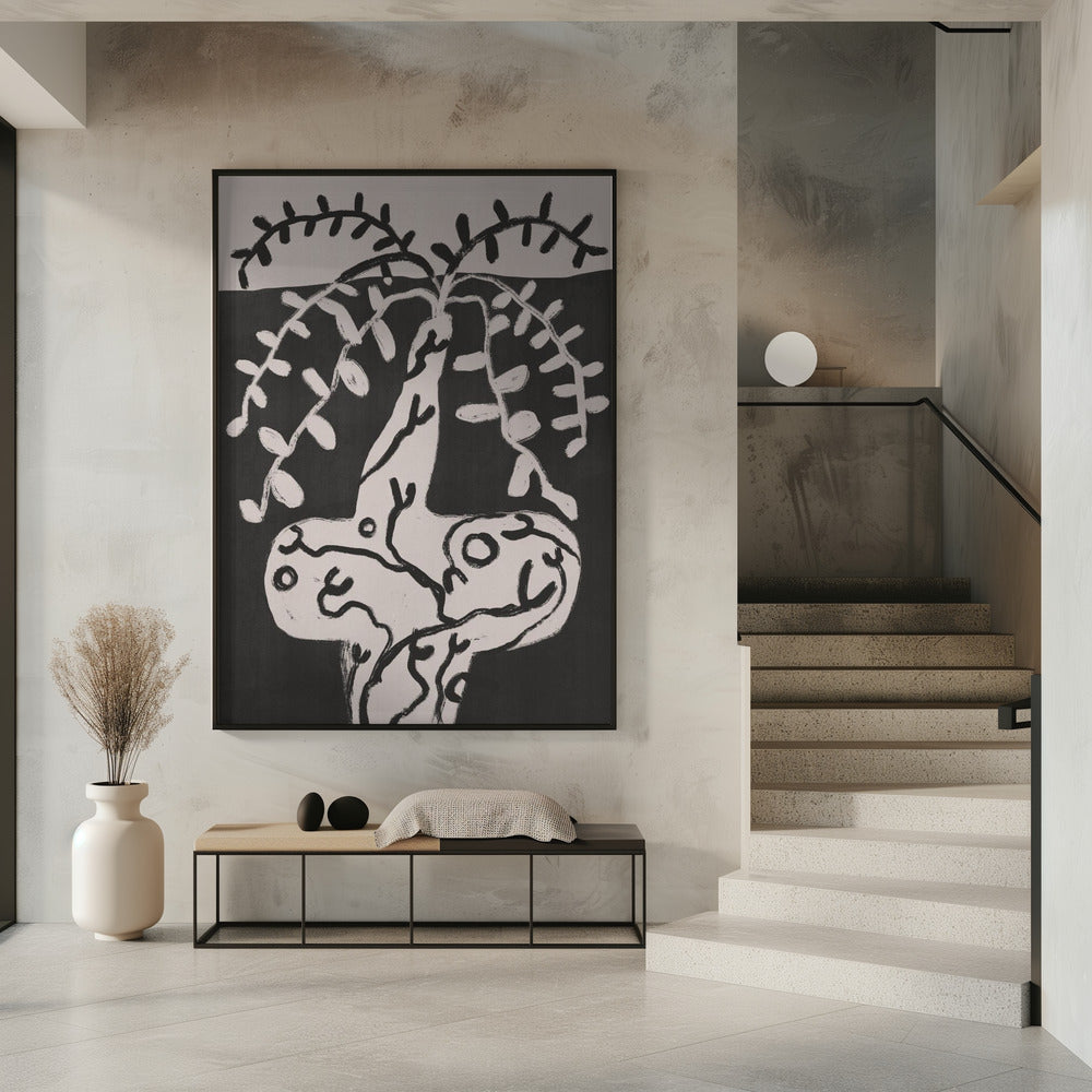 Rustieke potplant op tafel | Poster