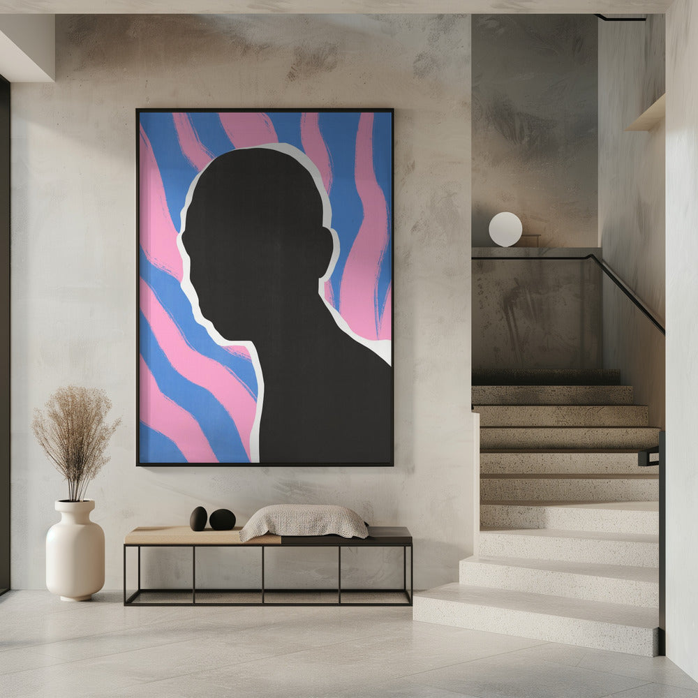 Anoniem portret in strepen | Poster