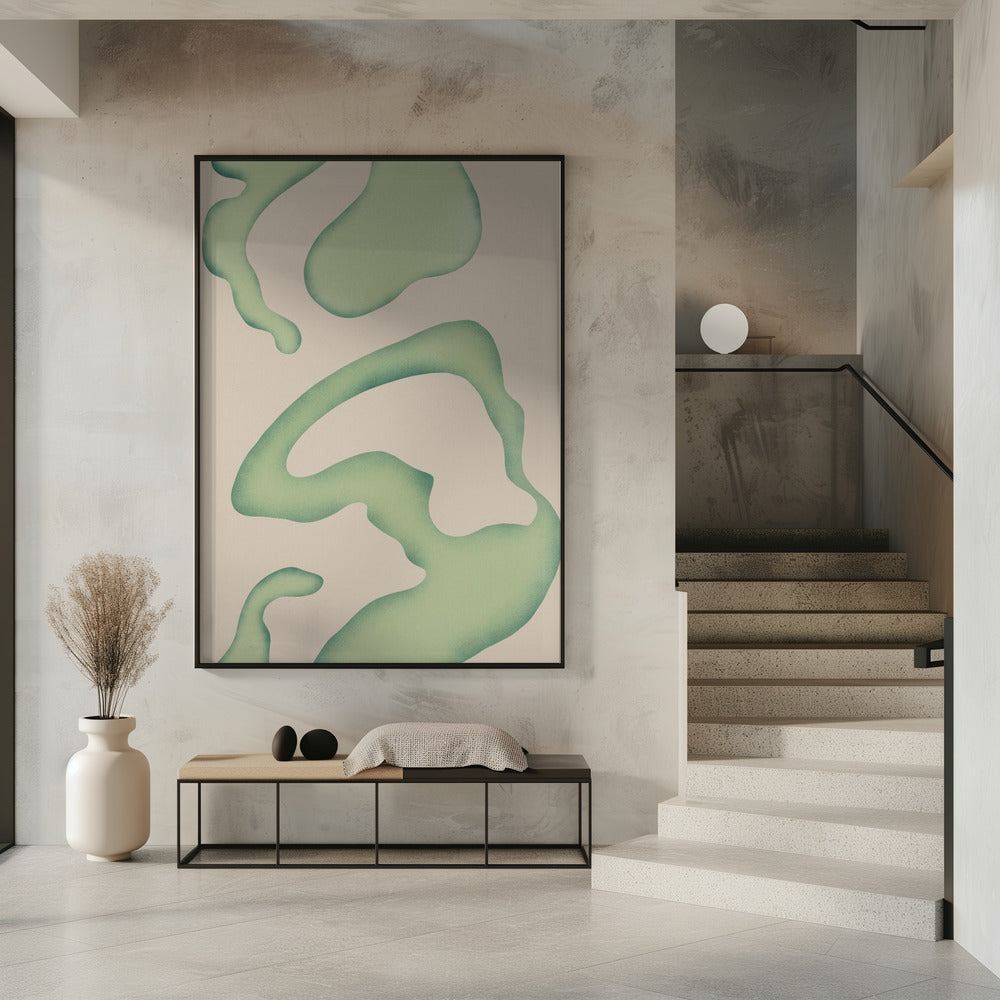 Vloeiende Groene Essentie | Poster