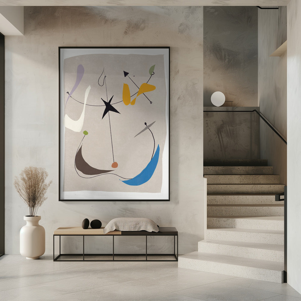 Minimalistische lijnen en kleurrijke vormen | Poster