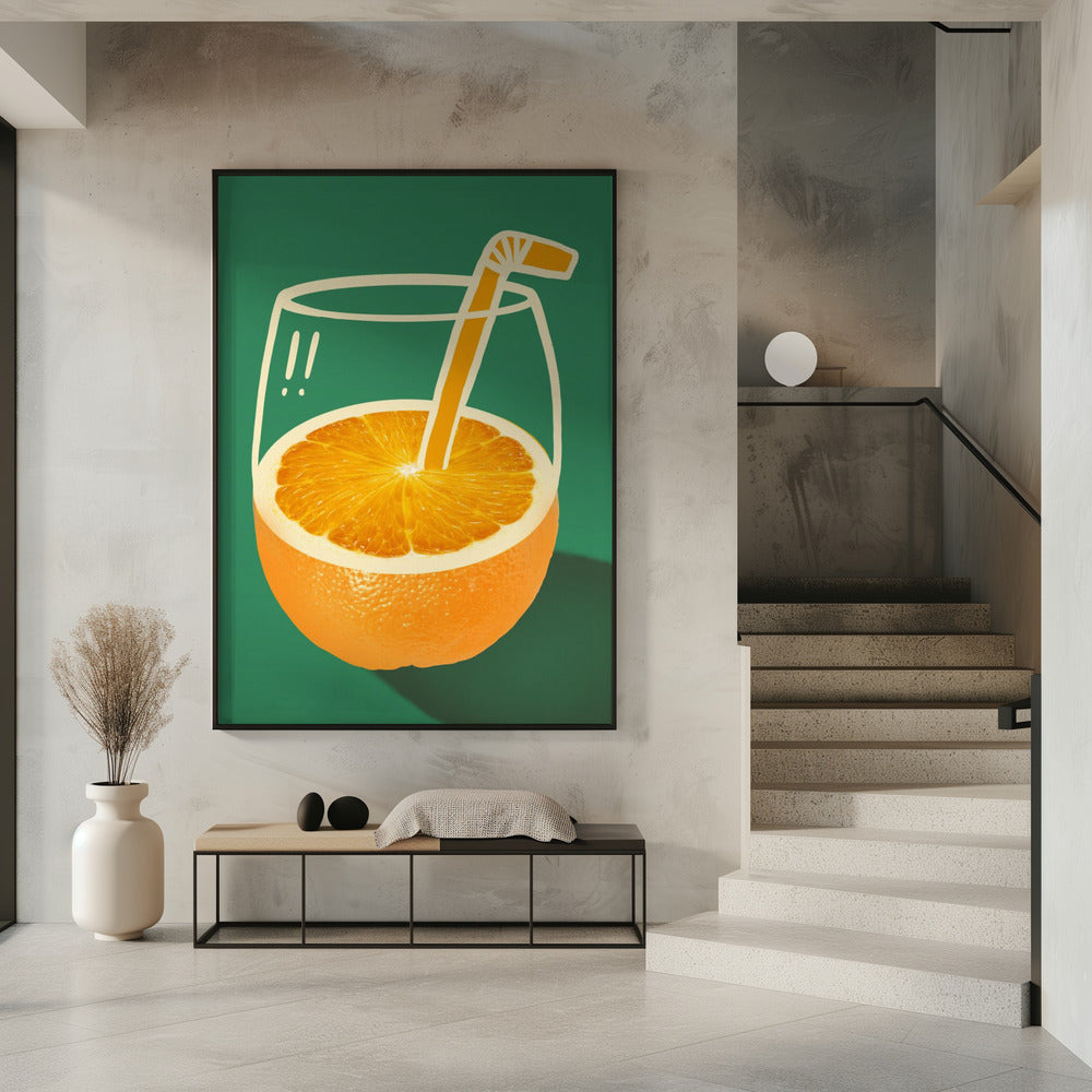 Levendig oranje, slim geïllustreerd | Poster